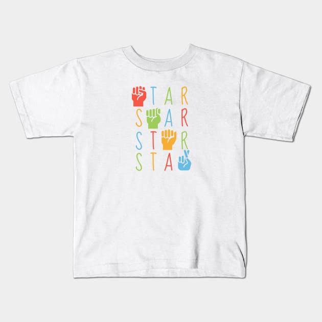 ASL Star- American Sign Language Kids T-Shirt by Sweet Sign Language